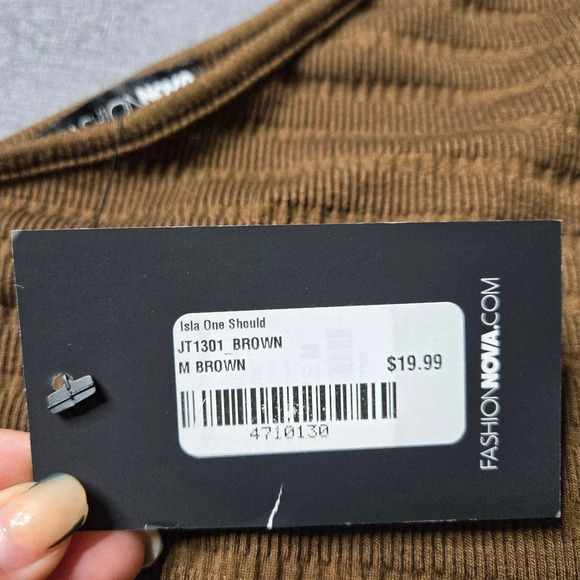 Fashion Nova Brown Isla One Shoulder Top - Picture 5 of 5